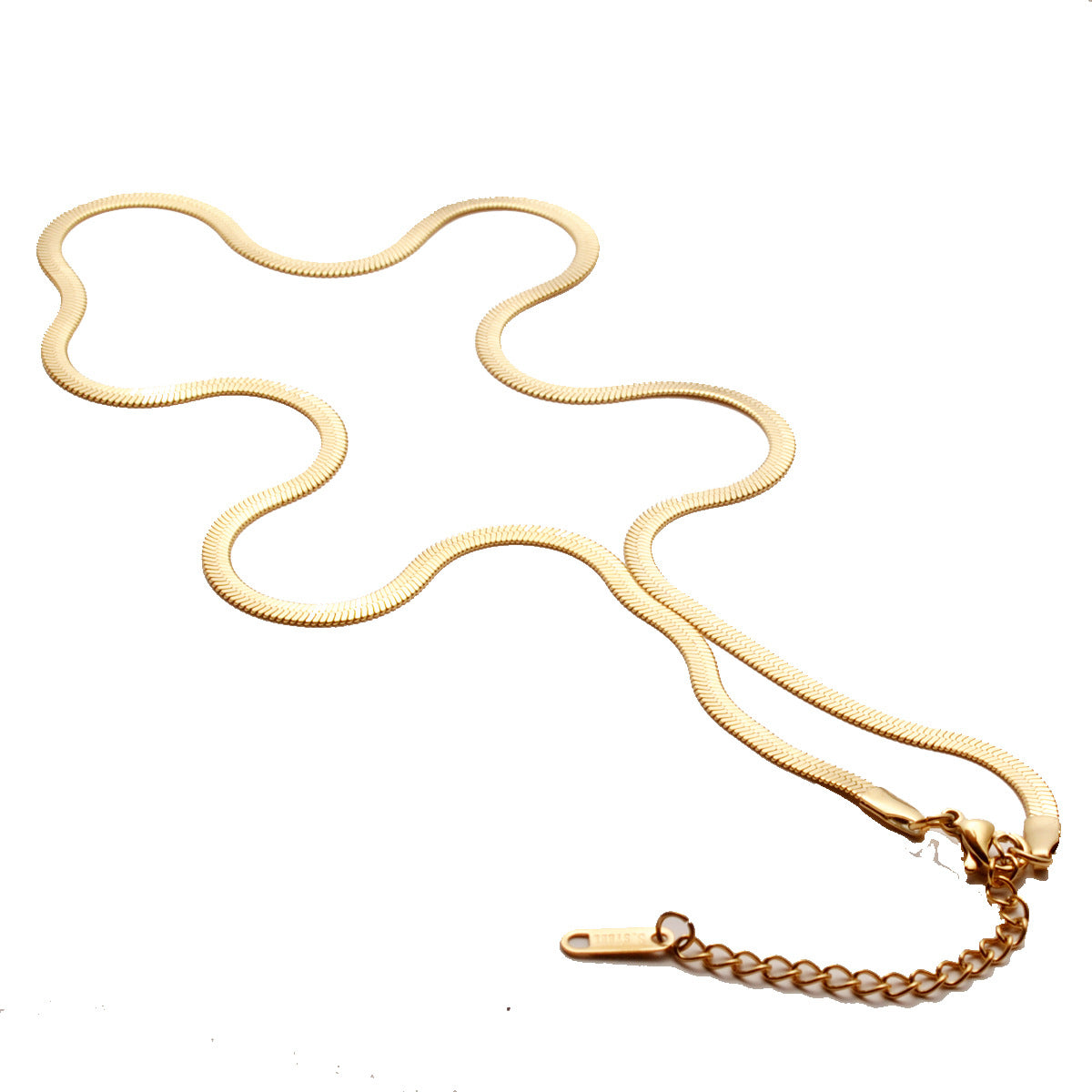 Simple Geometric Stainless Steel Blade Chain Necklace