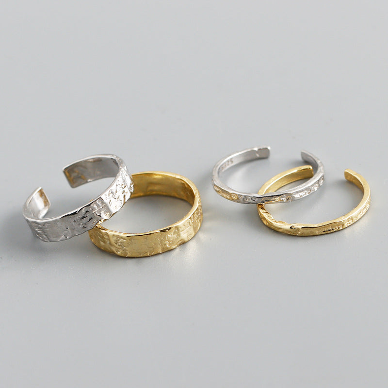 Minimalist Geometric 925 Sterling Silver Open Ring