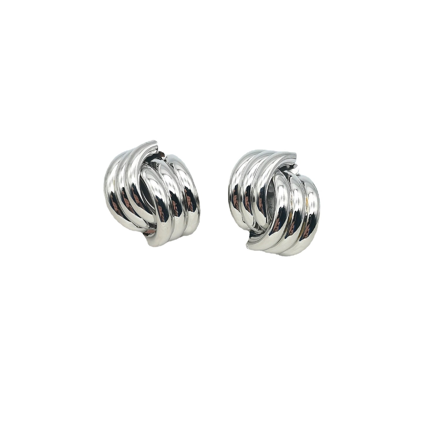 Simple Geometric Twist Cross Metal Earrings