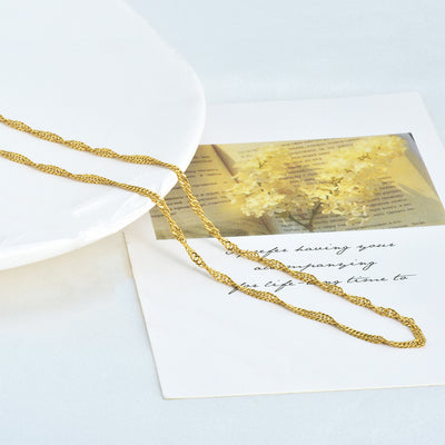 Simple Geometric Titanium Steel 18K Gold Plated Necklace