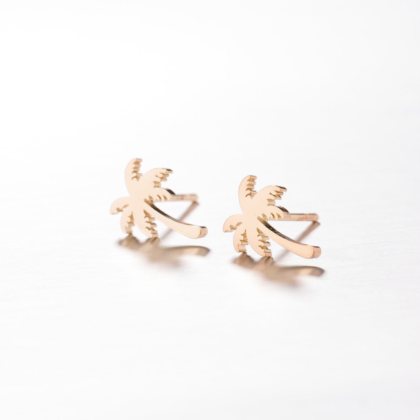 Simple Style Coconut Tree Butterfly Stainless Steel Hollow Out Earrings