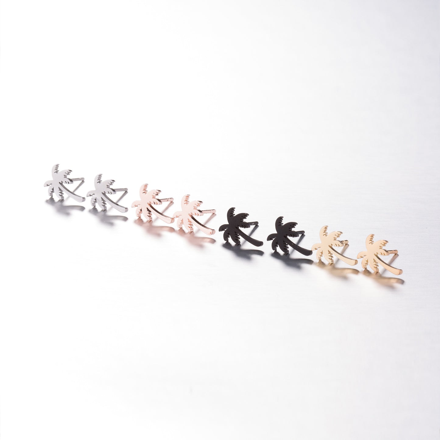 Simple Style Coconut Tree Butterfly Stainless Steel Hollow Out Earrings
