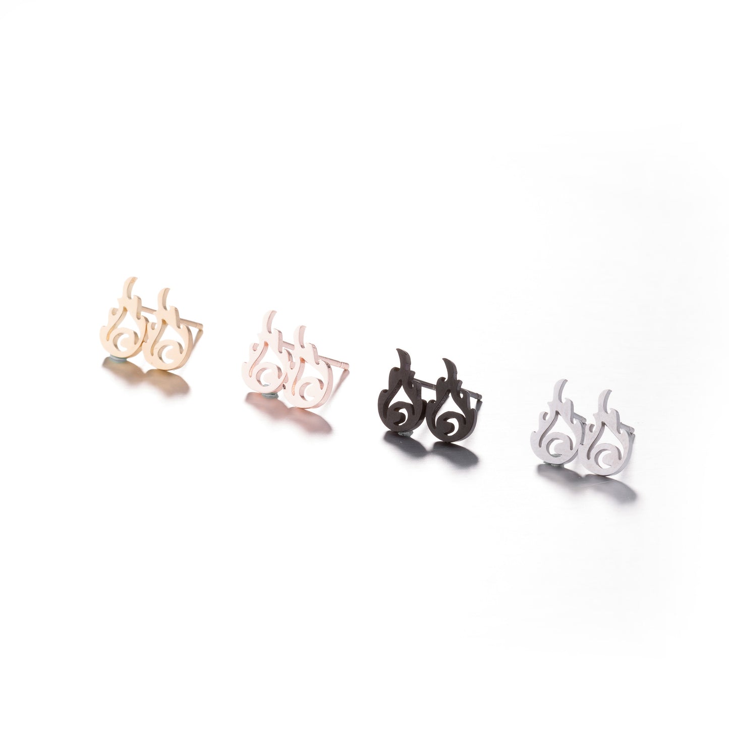 Simple Style Coconut Tree Butterfly Stainless Steel Hollow Out Earrings