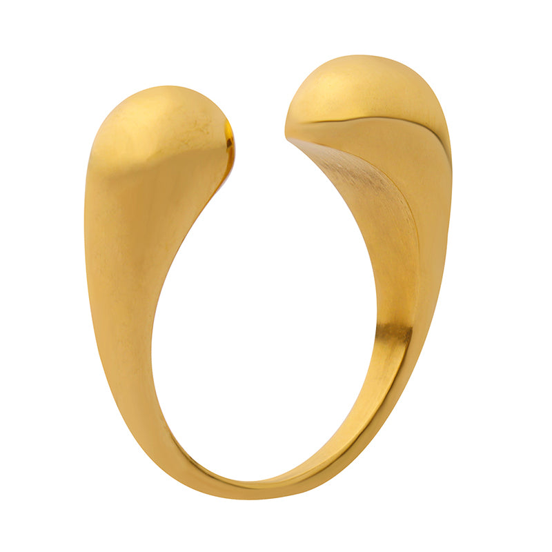 Minimalist Geometric Gold Plated Adjustable Open Ring