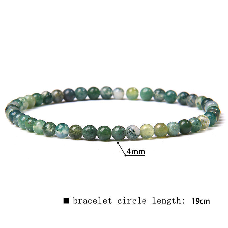 Minimalist Natural Stone Beaded Bracelet - 4mm Gemstone Jewelry for Women