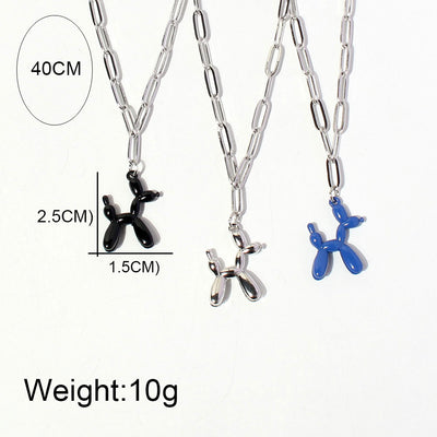 Simple Retro Dog Pendant Hip Hop Necklace for Women