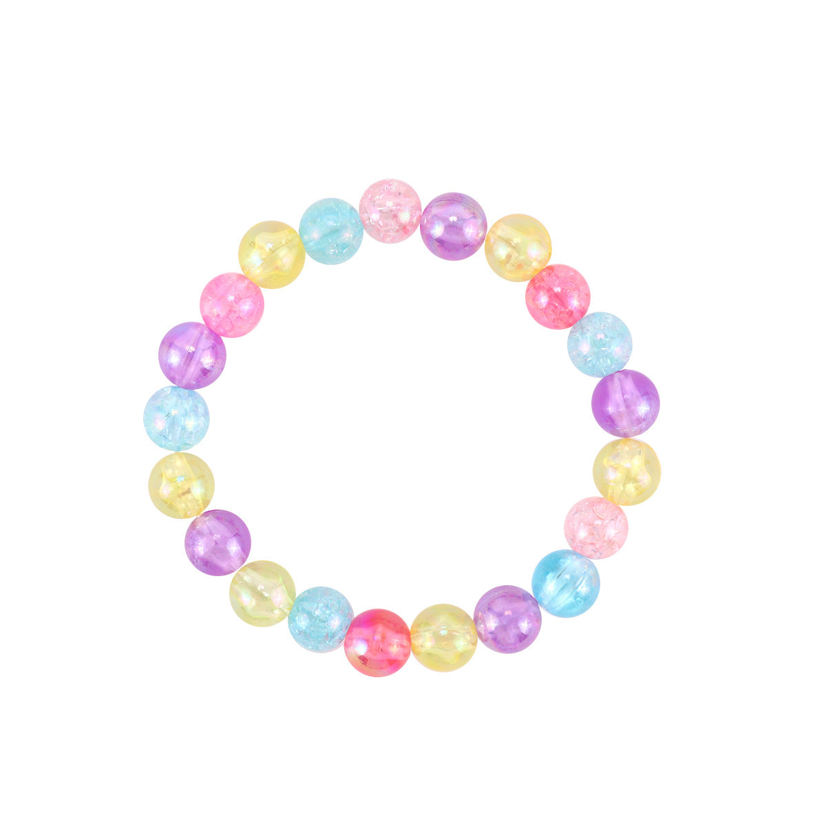 Simple Style Colorful Acrylic Beaded Kids' Bracelets with Pentagram and Smiley Face Design