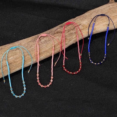 Simple Style 2mm Faceted Stone Bead Handmade Bracelet