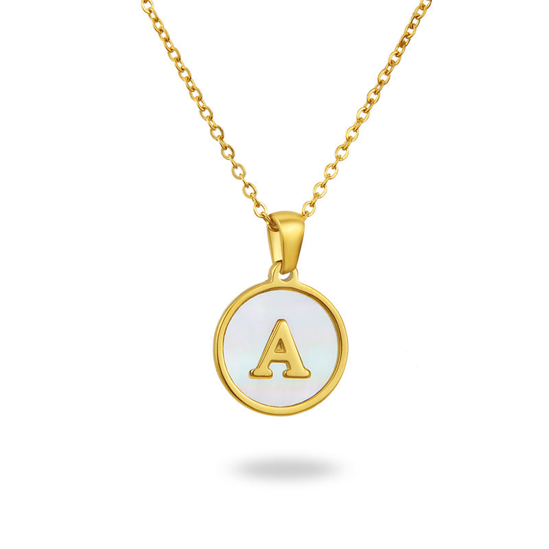 Simple Style 26 Letter Titanium Steel Pendant Necklace
