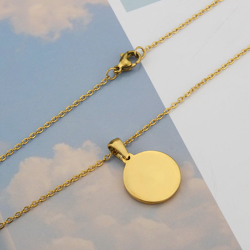 Simple Style 26 Letter Titanium Steel Pendant Necklace