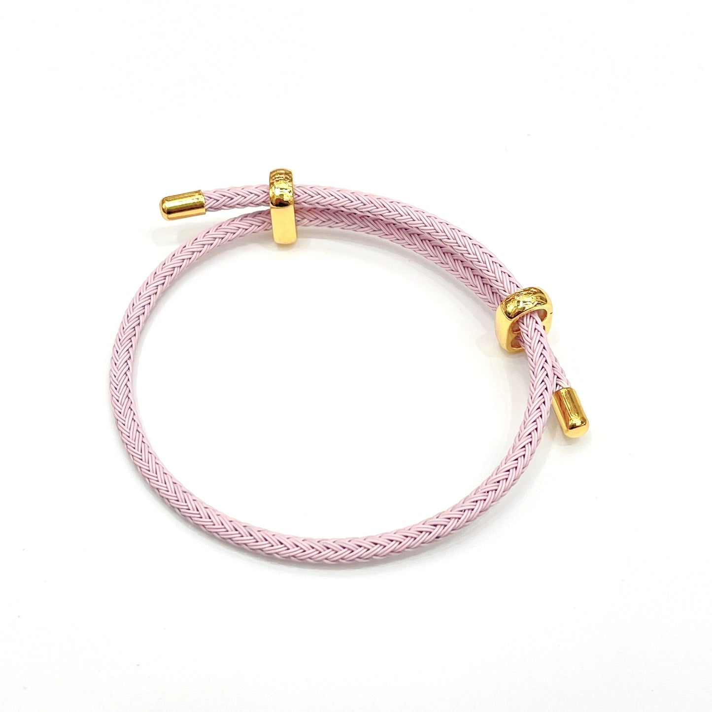 Adjustable Unisex Round Rope Bracelet with Steel Wire and Red String Charm