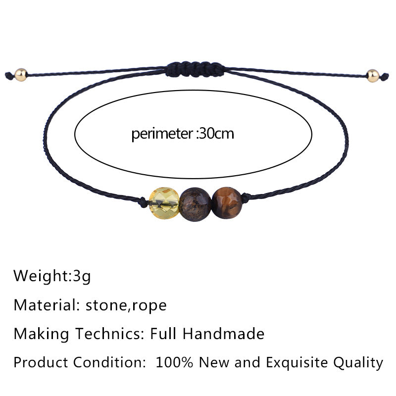 Zodiac Crystal Beaded Women's Bracelet - Handcrafted Round Rope Design