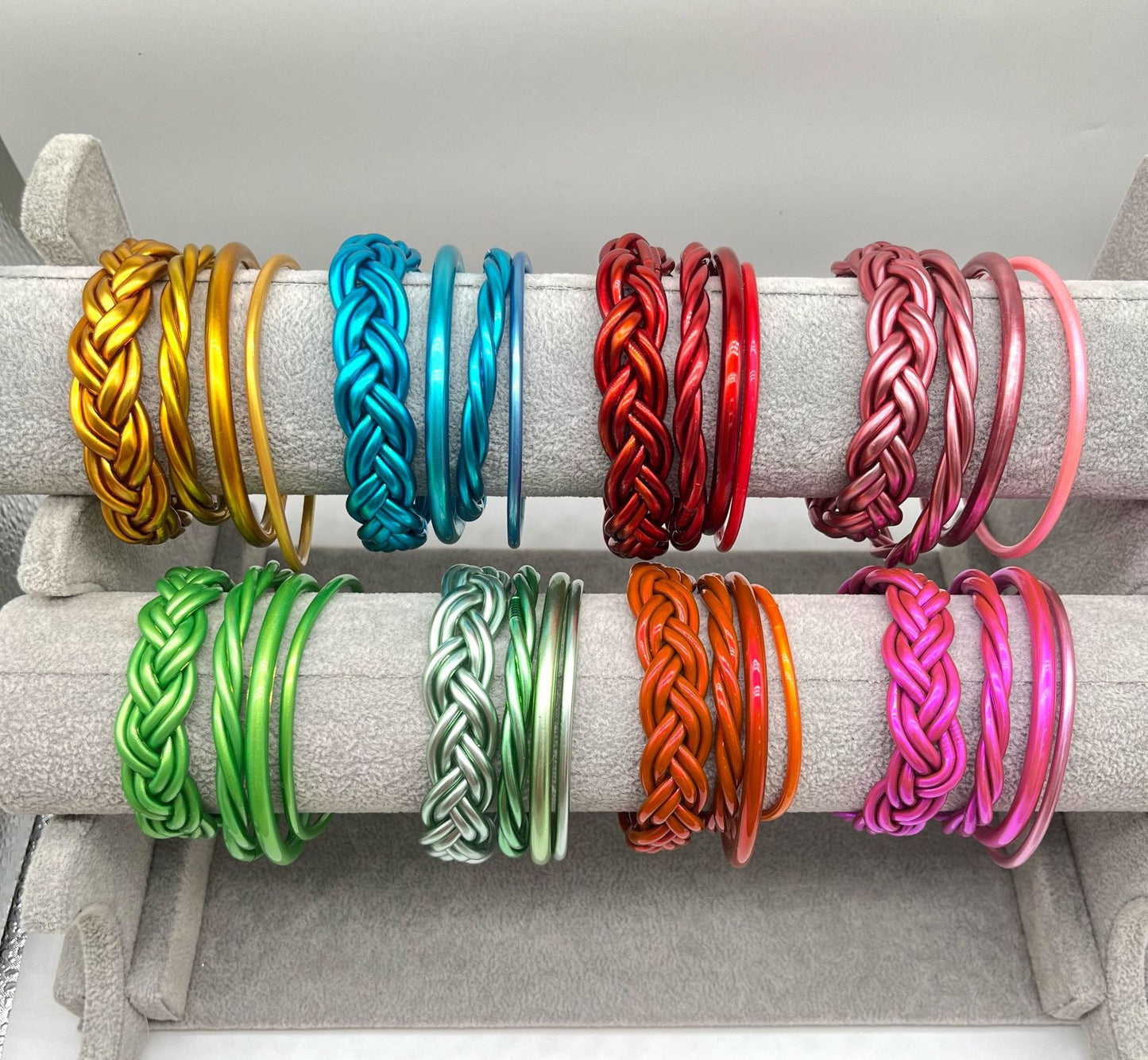 Simple Style Unisex Silica Gel Braided Bangle Bracelet