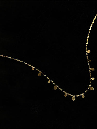 Simple Gold Stainless Steel Waterdrop Pendant Necklace