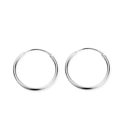 Sterling Silver Plated Round Hoop Earrings for Men and Women