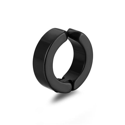 Simple Round Titanium Steel Ear Clip for Men