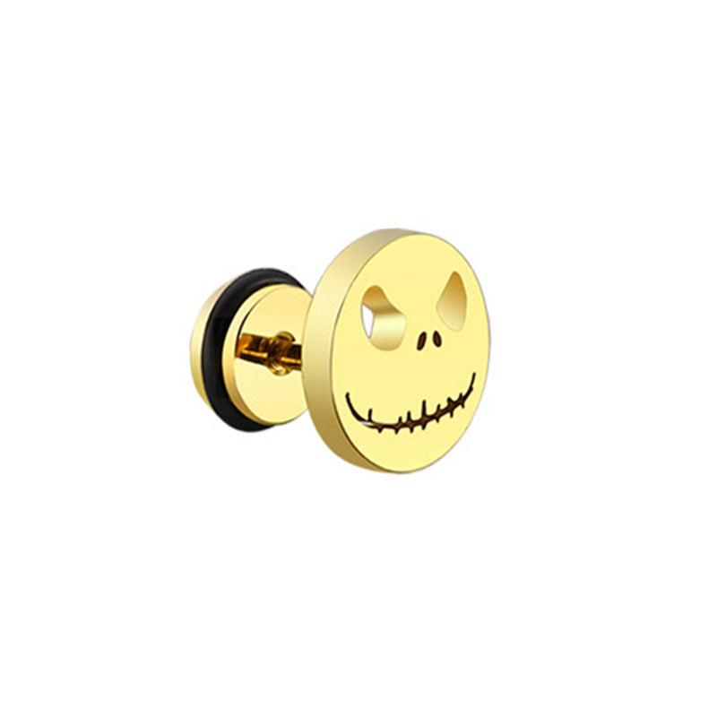 Simple Skull Stainless Steel Earrings for Men