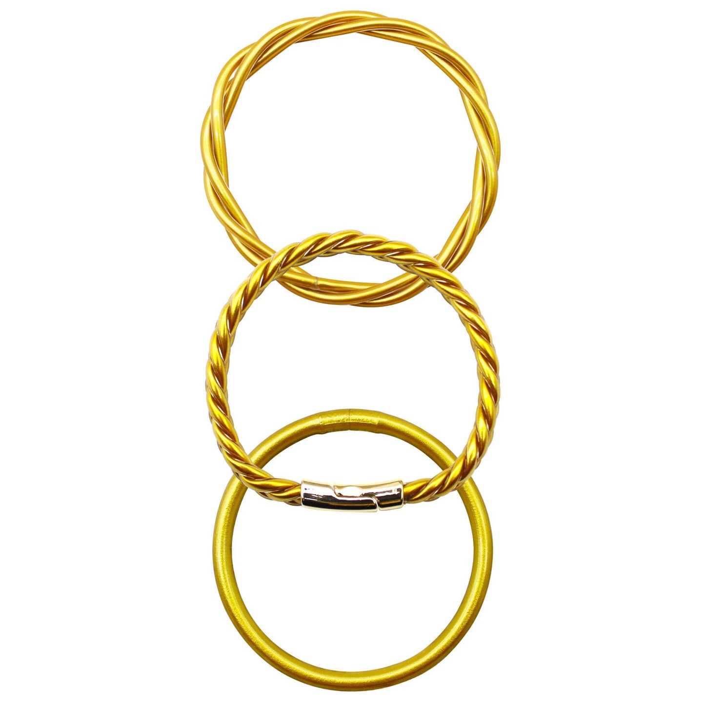 Simple Solid Color Resin Handmade Women's Bangle with Gold Foil Accents