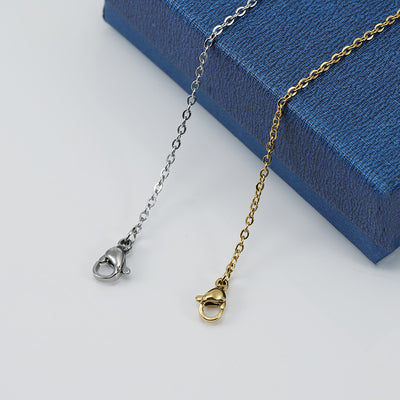Simple Solid Color 18k Gold Stainless Steel Cross Chain Necklace