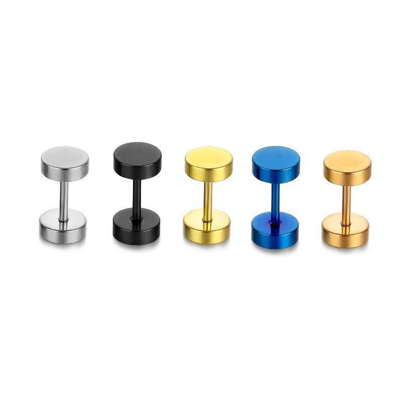 Simple Stainless Steel Barbell Stud Earrings