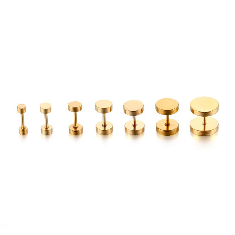 Simple Stainless Steel Barbell Stud Earrings