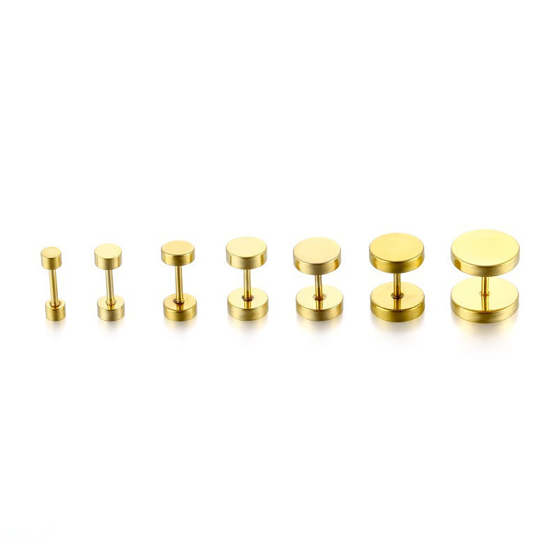 Simple Stainless Steel Barbell Stud Earrings