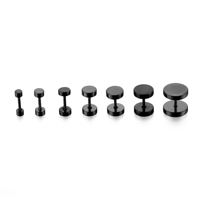 Simple Stainless Steel Barbell Stud Earrings