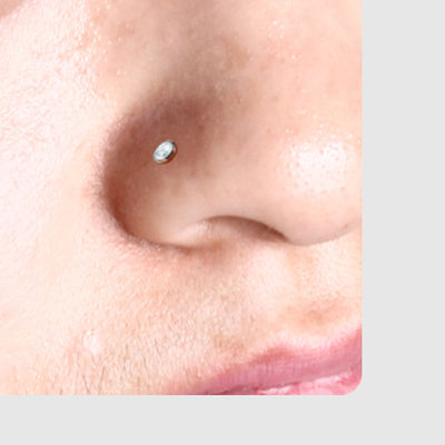 Simple Style Solid Color Stainless Steel Nose Piercing Kit with Rhinestone Stud