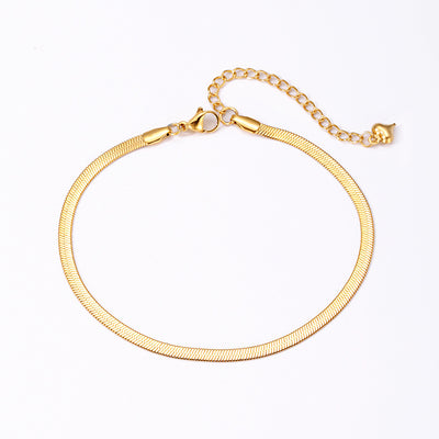 Minimalist 18K Gold Plated Stainless Steel Snake Chain Bracelet