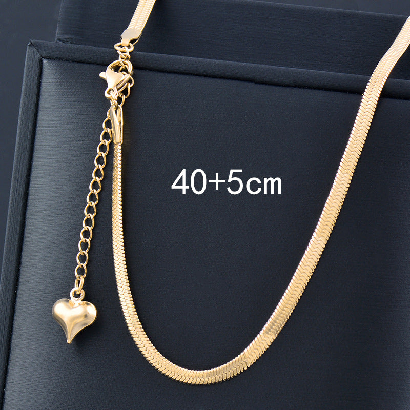 Minimalist 18K Gold Plated Stainless Steel Snake Chain Necklace