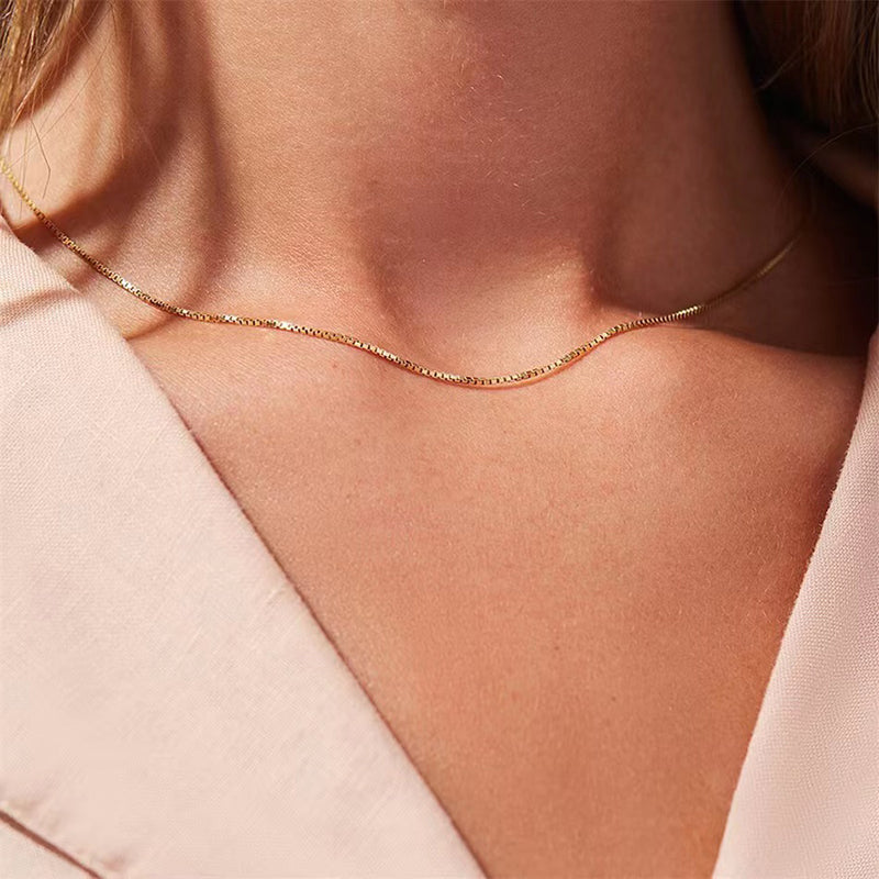 Minimalist 18K Gold Plated Stainless Steel Snake Chain Necklace