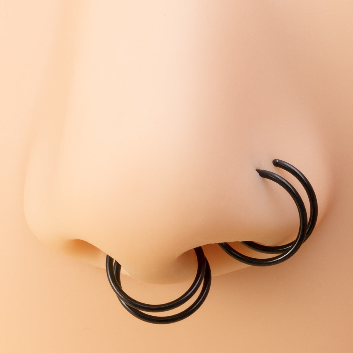 Simple Style Stainless Steel Double Layer Spiral Nose Ring