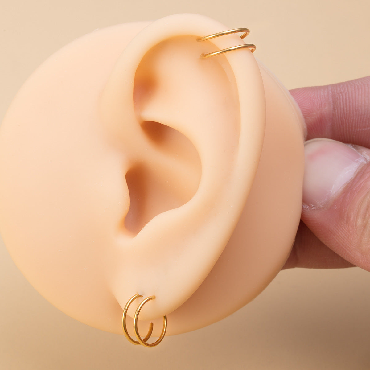 Simple Style Stainless Steel Double Layer Spiral Nose Ring