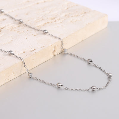 Simple Solid Color Stainless Steel O-Chain Necklace for Women