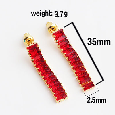 Elegant Zircon Tassel Bowknot Copper Earrings