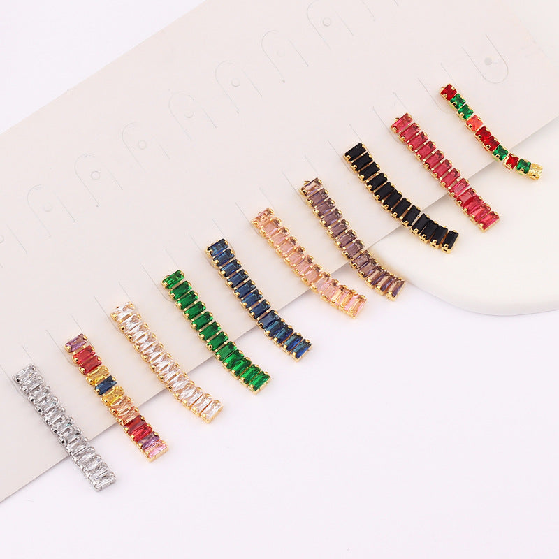 Elegant Zircon Tassel Bowknot Copper Earrings