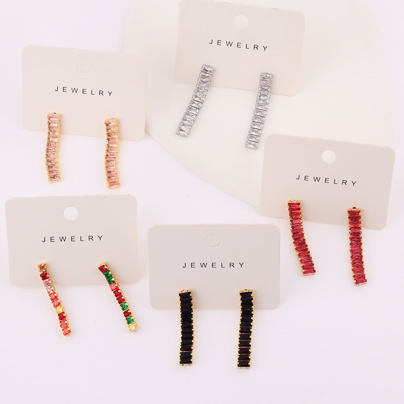 Elegant Zircon Tassel Bowknot Copper Earrings