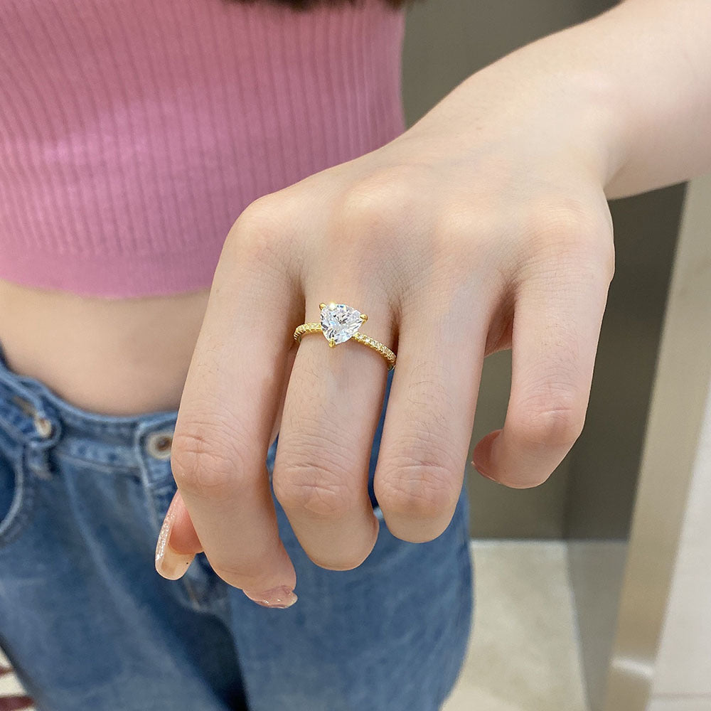Simple Style S925 Sterling Silver Zircon Triangle Ring