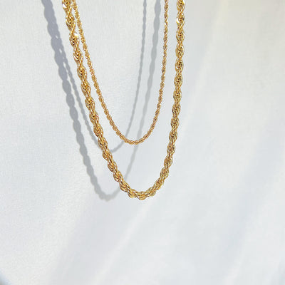 Simple Twist Stainless Steel Chain Necklace