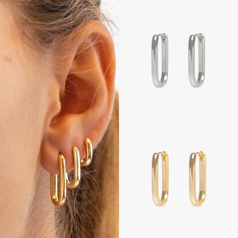 Simple U-Shaped Gold Plated Copper Earrings