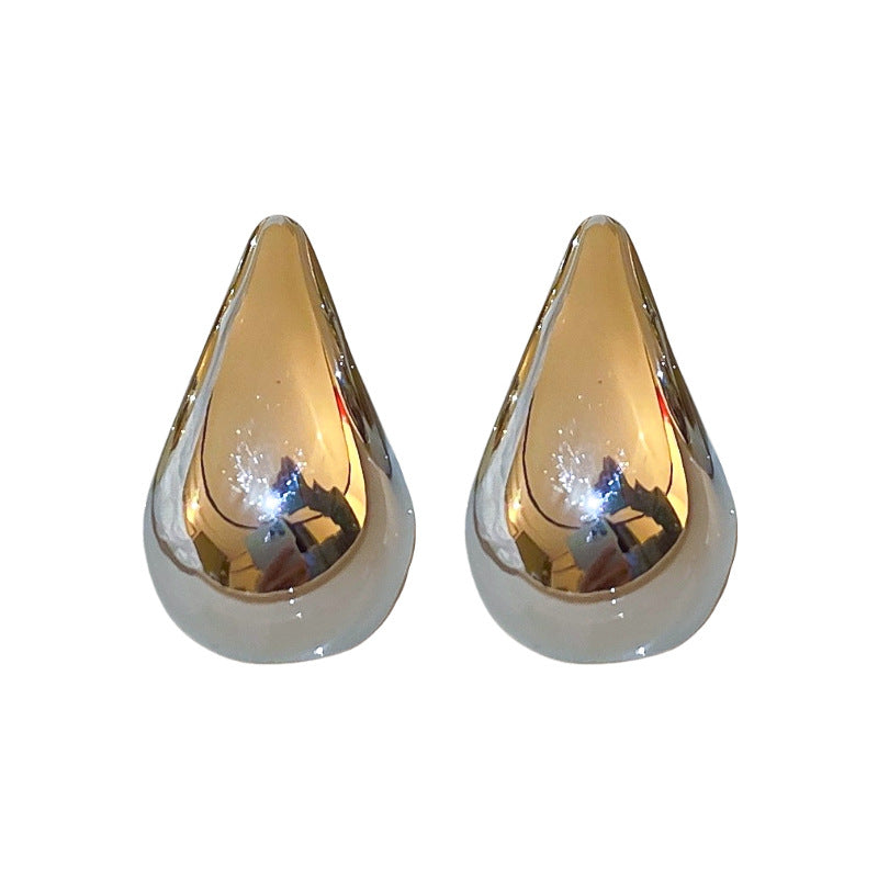Simple Water Droplet Alloy Plated Minimalist Earrings for Women