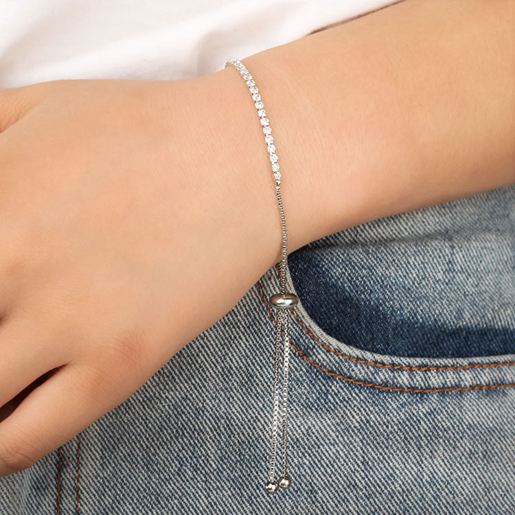 Simple Adjustable Rhinestone Claw Chain Bracelet Jewelry