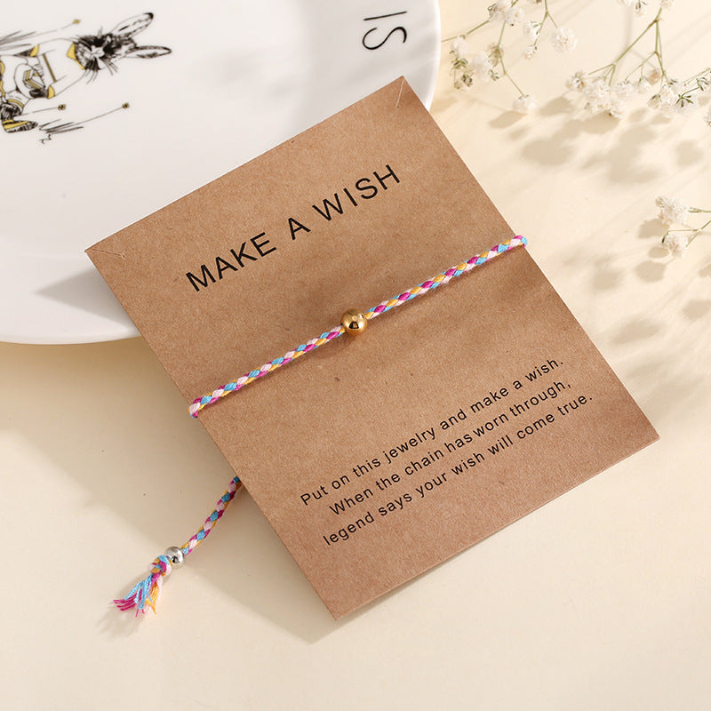 Stainless Steel Cross Adjustable Cotton Rope Bracelet Jewelry Wholesale
