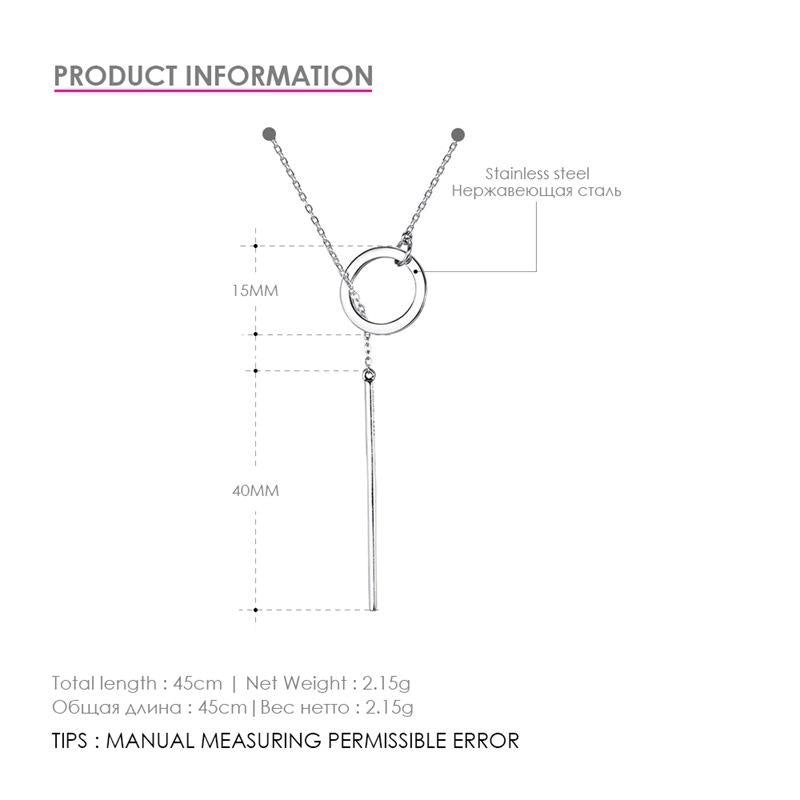 Stainless Steel Geometric Circle Short Necklace for Women