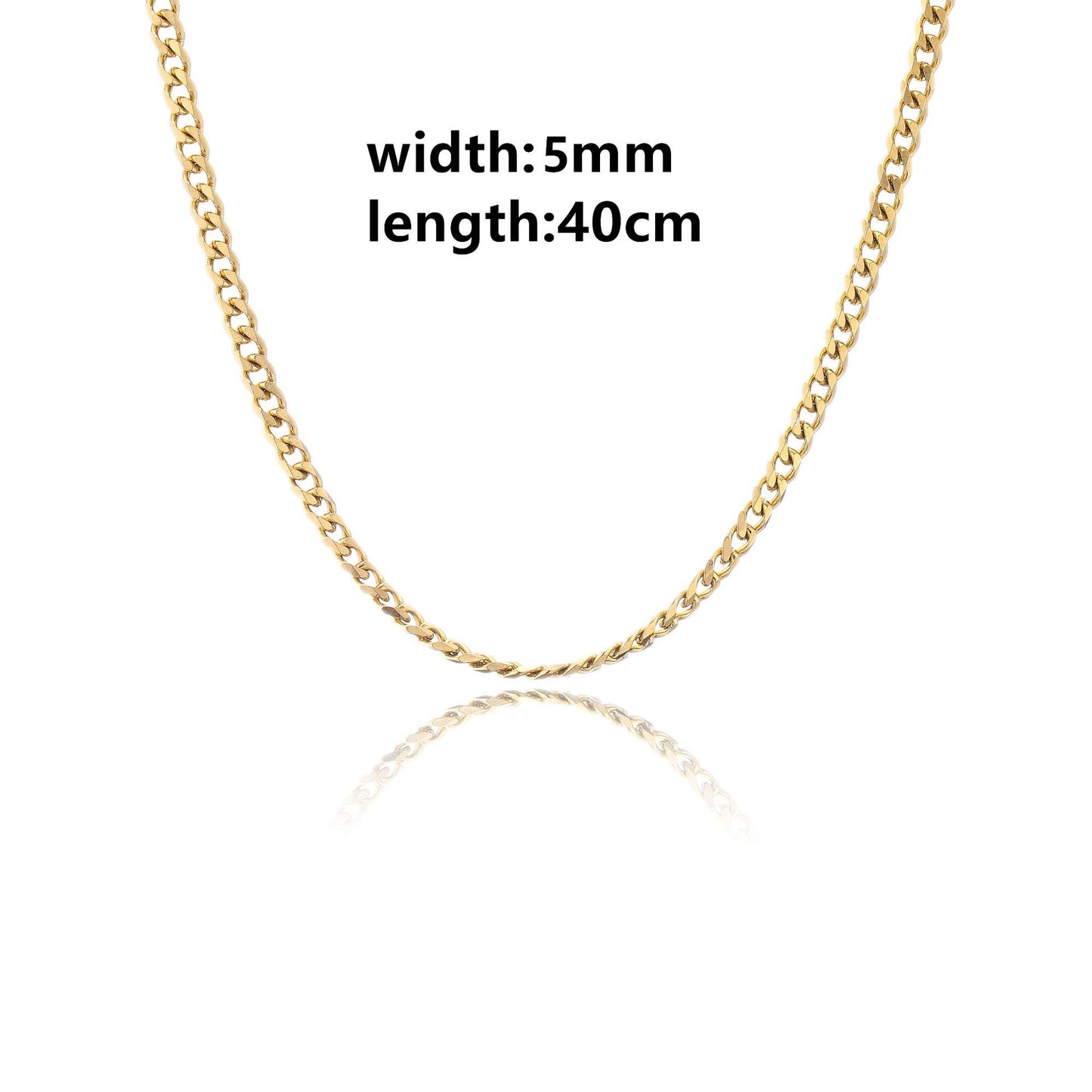 Stainless Steel Colorful Rectangle Zircon Snake Chain Layered Necklace 18k Gold Plated