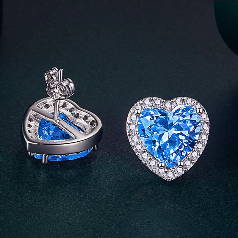 Sweet Heart Crystal Rhinestone Heart-Shaped Women's Earrings