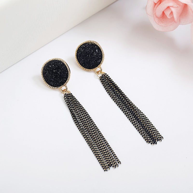 Geometric Tassel Long Earrings Korean Style Fashion Jewelry