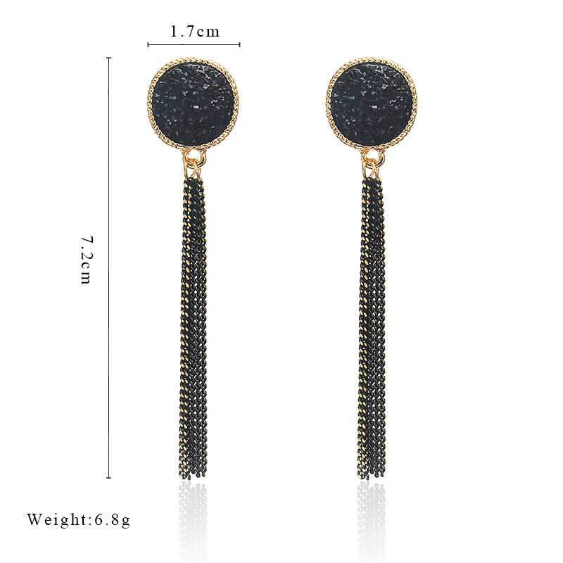 Geometric Tassel Long Earrings Korean Style Fashion Jewelry