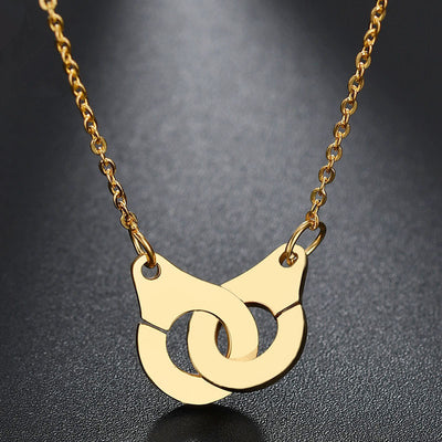 Titanium & Stainless Steel Geometric Pendant Necklace - Steel Color