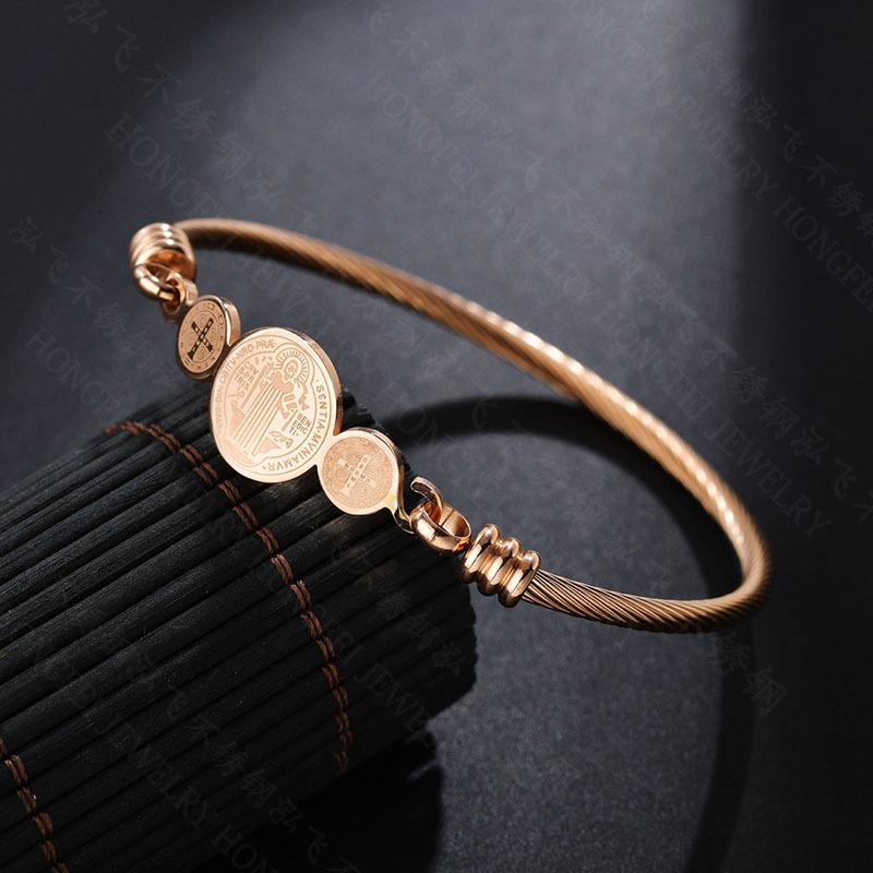 Unisex Geometric Stainless Steel Cross Weave Bracelets & Bangles